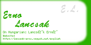 erno lancsak business card